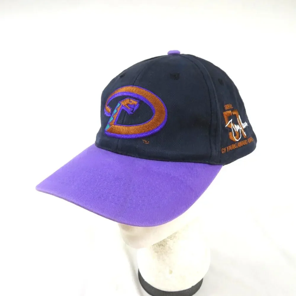 Arizona Diamondbacks Hat #51 Randy Johnson Embroidered Purple-Black Snapback